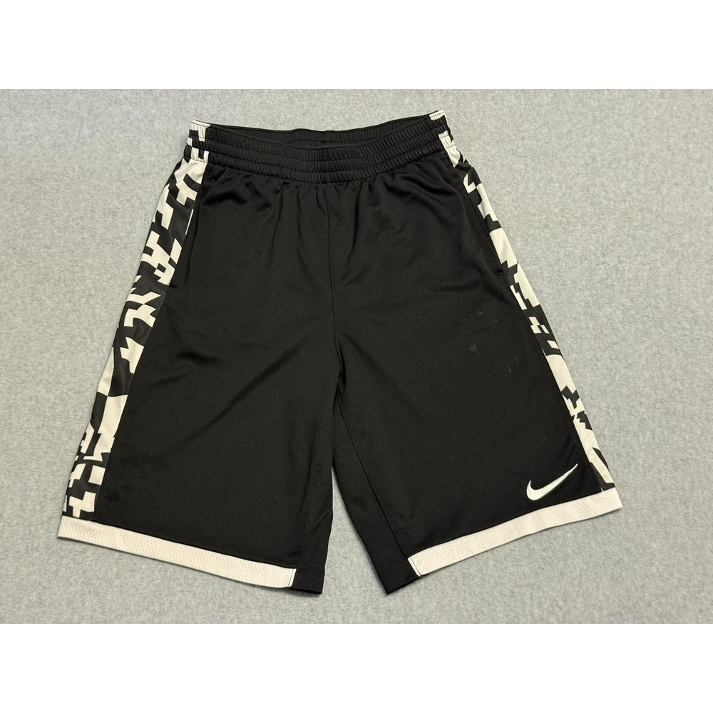 Nike‎ Shorts Kids XL Black Geometric Basketball Athletic Performance DQ9017-010